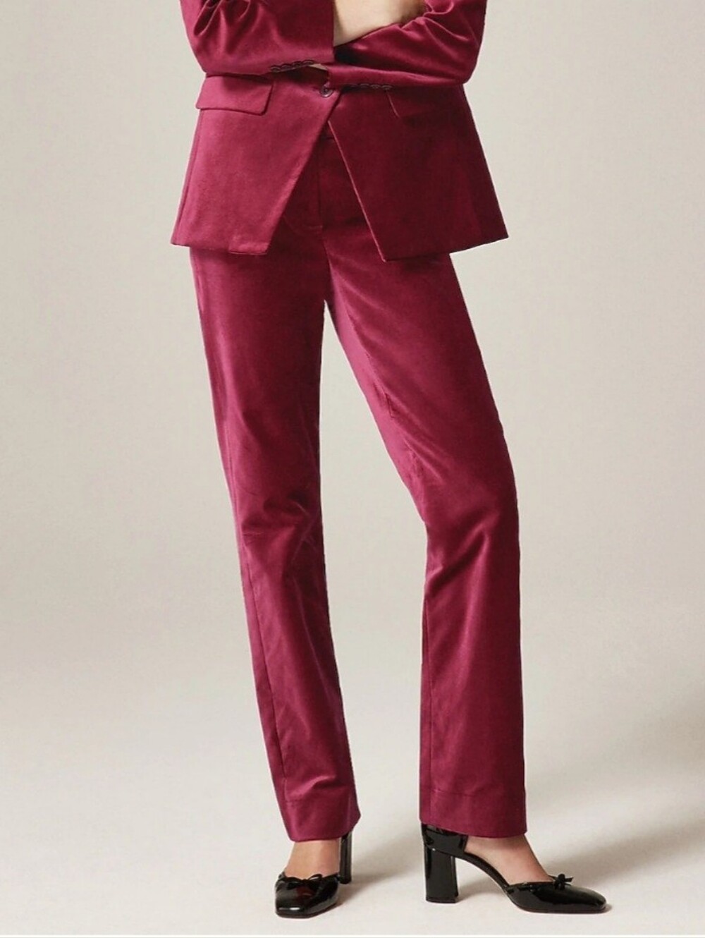 NWT J. Crew Stella Pant In Velvet, Inky Burgundy